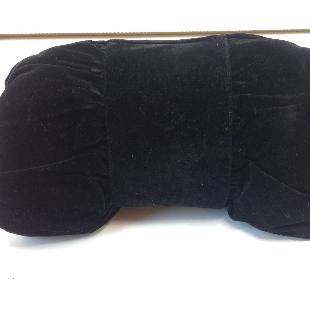 Vintage Black Velvet Clutch Bag Formal Barrel